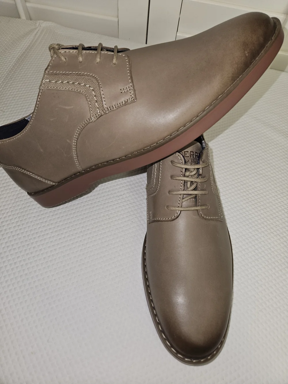 NWOT Sperry Newman Oxfords Men’s Taupe  Size 10W